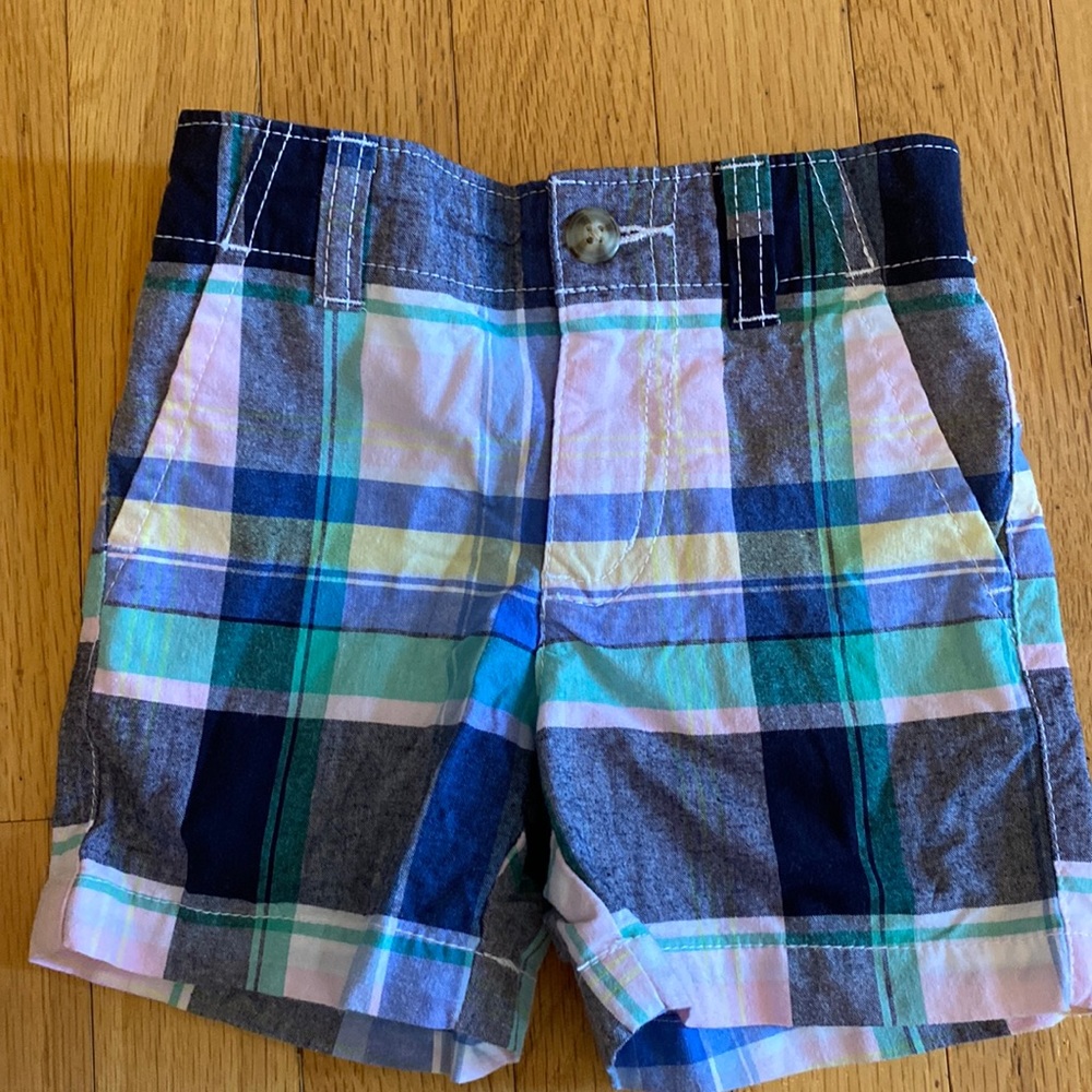Gymboree Shorts Boys Plaid Size 12-18 months 12 18 Green Pink Blue White Preppy